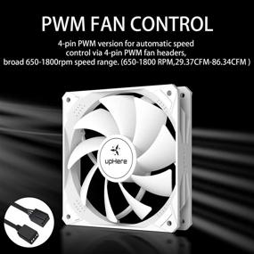 img 2 attached to 🌀 upHere 120mm White ARGB PWM 4PIN Case Fan - 5 Pack, Long Life Hydraulic Bearing, Motherboard Sync, 16.8 Million Colors Addressable LEDs, 5V, NT1207-5