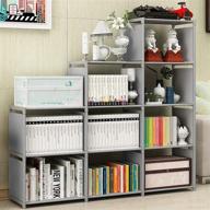 📚 angotrade jaketen 9-cube bookshelf office storage shelf plastic storage cabinet in grey logo