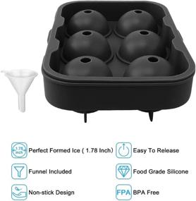 img 3 attached to 🍶 Round Ice Ball Spheres Silicone Ice Cube Trays Mold Combo (6 Black Round Ice Ball)