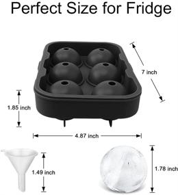 img 2 attached to 🍶 Round Ice Ball Spheres Silicone Ice Cube Trays Mold Combo (6 Black Round Ice Ball)