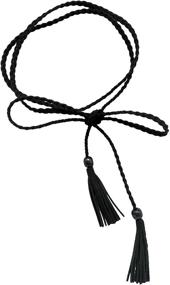 img 4 attached to Women Waist Leather Tassel Vintage