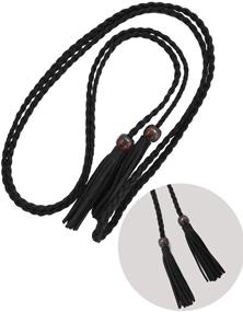 img 3 attached to Women Waist Leather Tassel Vintage