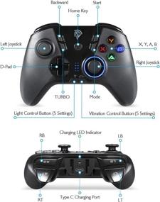 img 3 attached to EasySMX Wireless Gaming Controller: Gamepad Joystick for Windows PC/PS3/Android TV BOX - 14 Hours Battery Life, Dual Vibration, Plug and Play - Switch Wired Compatible with 4 Customized Buttons