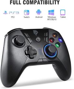 img 2 attached to EasySMX Wireless Gaming Controller: Gamepad Joystick for Windows PC/PS3/Android TV BOX - 14 Hours Battery Life, Dual Vibration, Plug and Play - Switch Wired Compatible with 4 Customized Buttons