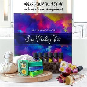 img 1 attached to 🧼 DIY Natural Soap Making Kit for Adults - Create Your Own Soap with Melt and Pour Technique; Includes 6 Essential Oils, Silicone Soap Mold, Dried Flowers, 2lbs of Shea Butter Soap Base, 4 Vibrant Colors, and 9 Customizable Labels