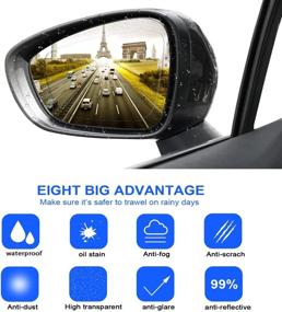 img 3 attached to Enhanced Car Rearview Mirror Film: Rainproof, Waterproof, Anti Fog, Clear Nano Coating for Car Rear View Mirrors & Side Windows - Set of 4 Pieces