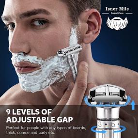 img 3 attached to 🪒 20 Stainless Steel Double Edge Safety Razor Blades with Butterfly Mechanism - Long Handle Shaving Razor for Men, Adjustable and Close Shaving Razor for Him, Husband, Boyfriend