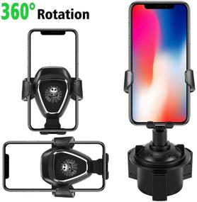 img 2 attached to 🎃 Upgraded Nightmare Before Christmas Jack Skellington Car Cup Holder Phone Mount: Adjustable Universal Cradle Car Mount for Cell Phone