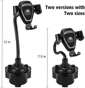 img 1 attached to 🎃 Upgraded Nightmare Before Christmas Jack Skellington Car Cup Holder Phone Mount: Adjustable Universal Cradle Car Mount for Cell Phone