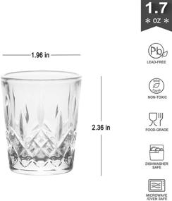 img 2 attached to 🥃 Enindel 3021.01 Shot Glasses with Carved Patterns - Set of 6, 1.7 OZ (JY001)