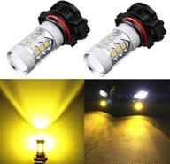 🚗 alla lighting psx24w 2504 led fog light bulbs: yellow xtreme super bright high power 3030 smd 12276 3000k amber 12v led replacement for cars and trucks logo