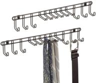 🗄️ mdesign metal wall mount closet storage organizer rack for ties, belts, scarves - 2 pack, bronze логотип