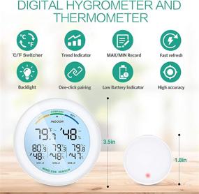 img 4 attached to ORIA Wireless Digital Thermometer with 3 Remote Sensors: Indoor Outdoor Temperature Monitor for Home, Office, Bedroom - LCD Backlight, Hygrometer Humidity Gauge