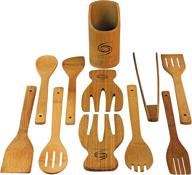 🎋 grand sierra designs bamboo cooking utensil set: 11-piece organic serving utensils for eco-friendly and scratch-resistant cooking in style logo