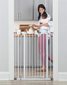 img 2 attached to Regalo Easy Step 36-Inch Extra Tall Walk Thru Baby Gate 🚧 with Extension Kit, Pressure Mounting Kit, Wall Cups, and Mounting Kit (4-Pack)
