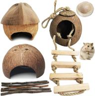 🏡 enhance your small pet's habitat with kathson natural coconut hut hamster hiding house - perfect for gerbils, rats, mice, and guinea pigs логотип