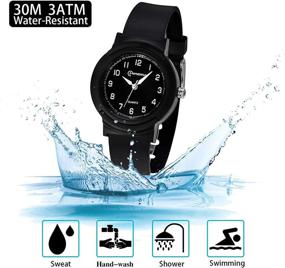 img 2 attached to Waterproof Analog Kids Watch for Girls and 🌊 Boys - Easy-to-Read Time Wristwatch for Learning, Ideal Toddler Gift