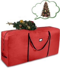 img 4 attached to Christmas Tree Storage Bag Waterproof - Heavy Duty 9ft Artificial Disassembled Trees Holiday Extra Large Decorations Tote Bags - Oxford Carry Handles for Easy Transport - Clearance Red Gift for Men and Women