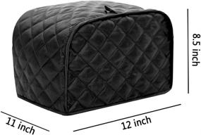 img 3 attached to KINMAD Polyester Fabric Quilted Four Slice Bread Toaster Cover - Dust & Fingerprint Protection, Best Gift for Mom, Black