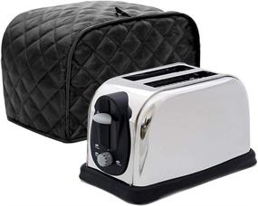 img 2 attached to KINMAD Polyester Fabric Quilted Four Slice Bread Toaster Cover - Dust & Fingerprint Protection, Best Gift for Mom, Black