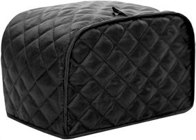 img 4 attached to KINMAD Polyester Fabric Quilted Four Slice Bread Toaster Cover - Dust & Fingerprint Protection, Best Gift for Mom, Black