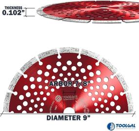 img 1 attached to 🪚 TOOLGAL Diamond Blade 9" for Masonry - Versatile Wet and Dry Cutting of Concrete, Tiles, and Stone - Perfect Fit for Angle Grinders, Circular Saws, and More!