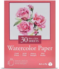 img 4 attached to 🎨 Watercolor Paper Pad - 30 Sheets of High-Quality White Paper (140lb/300gsm) for Painting and Wet Drawing - Cold Pressed Surface, 9x12 inches - Essential Art Supplies