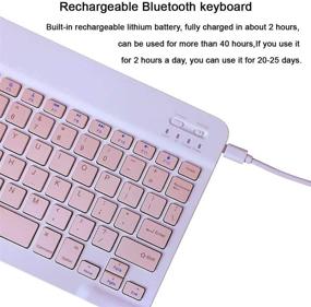 img 1 attached to Rechargeable Bluetooth Keyboard Ultra Slim Portable Computer Accessories & Peripherals