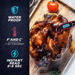 img 3 attached to 🌡️ Kizen Meat Instant Read Thermometer: The Ultimate Waterproof Alarm Thermometer with Backlight & Calibration. A Game-Changing Kizen Digital Food Thermometer for Kitchen, Outdoor Cooking, BBQ, and Grill.