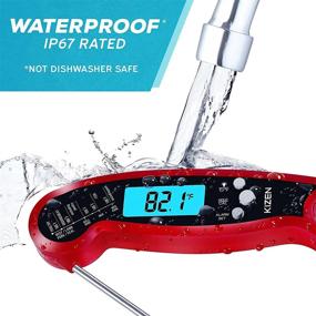 img 2 attached to 🌡️ Kizen Meat Instant Read Thermometer: The Ultimate Waterproof Alarm Thermometer with Backlight & Calibration. A Game-Changing Kizen Digital Food Thermometer for Kitchen, Outdoor Cooking, BBQ, and Grill.