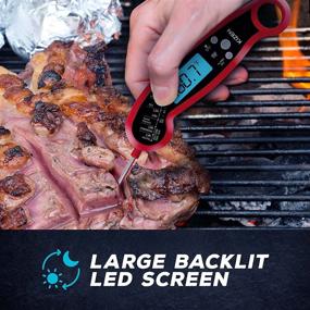 img 1 attached to 🌡️ Kizen Meat Instant Read Thermometer: The Ultimate Waterproof Alarm Thermometer with Backlight & Calibration. A Game-Changing Kizen Digital Food Thermometer for Kitchen, Outdoor Cooking, BBQ, and Grill.