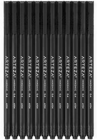 img 3 attached to 🖊️ Arteza Black Fineliner Pens, Set of 12: Ultra Fine Tip Markers for Drawing, Sketching, Writing, and Note-Taking