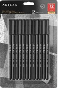 img 4 attached to 🖊️ Arteza Black Fineliner Pens, Set of 12: Ultra Fine Tip Markers for Drawing, Sketching, Writing, and Note-Taking