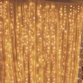 img 4 attached to Twinkle Star 300 LED Window Curtain String Light: Perfect Decoration for Wedding Party, Home Garden, Bedroom - Ideal for Indoor and Outdoor Walls - Warm White Glow