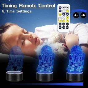 img 2 attached to 🌟 Star Wars 3D Illusion Lamp for Kids - 4 Patterns Night Light with Timing Remote Control, 16 Color Changing Decor - Perfect Gift for Boys, Men, Kids, and Fans - Star Wars Toys Birthday and Christmas Gifts