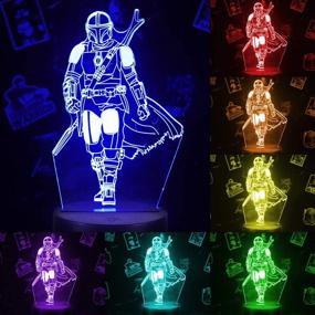 img 3 attached to 🌟 Star Wars 3D Illusion Lamp for Kids - 4 Patterns Night Light with Timing Remote Control, 16 Color Changing Decor - Perfect Gift for Boys, Men, Kids, and Fans - Star Wars Toys Birthday and Christmas Gifts