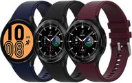 hatalkin silicone bands for samsung galaxy watch 4/classic - 3 pack, 20mm strap replacement for women & men logo