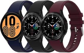 img 4 attached to HATALKIN Silicone Bands for Samsung Galaxy Watch 4/Classic - 3 Pack, 20mm Strap Replacement for Women & Men