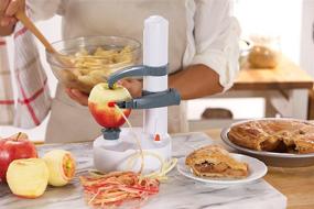 img 2 attached to 🥔 DASH Rapid Electric Potato Peeler Tool + Fruit Skinner: BPA Free Plastic, Auto Shut Off, 2 Blades, Paring Utensil, Recipe Book - White