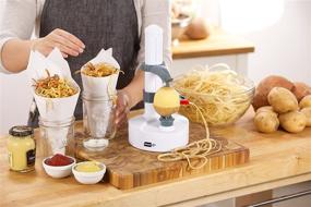 img 1 attached to 🥔 DASH Rapid Electric Potato Peeler Tool + Fruit Skinner: BPA Free Plastic, Auto Shut Off, 2 Blades, Paring Utensil, Recipe Book - White