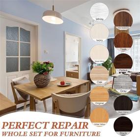 img 3 attached to 🔧 42-Piece Wood Repair Kit for Furniture - 12 Colors Wood Filler, 8 Colors Wood Repair Markers, Wax Sticks, and Sharpener - Scratch Cover, Surface Restore Set