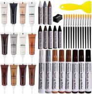 🔧 42-piece wood repair kit for furniture - 12 colors wood filler, 8 colors wood repair markers, wax sticks, and sharpener - scratch cover, surface restore set logo