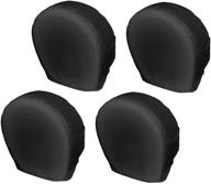 🚚 explore land tire covers 4 pack - heavy-duty wheel protectors for trucks, suvs, trailers, campers, rvs - universal fit (23-25.75 inches) - black logo
