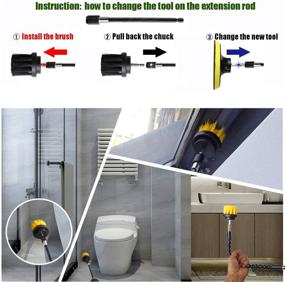 img 2 attached to 🧹 Efficient Cleaning Made Easy: DLORY 31-Piece Drill Brush Attachment Set for Household, with Versatile Brushes, Pads & Sponge - Yellow (31)