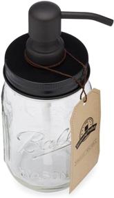 img 2 attached to 🧴 Jarmazing Black Mason Jar Soap Dispenser - Rust Proof Stainless Steel - 16 Oz Ball Mason Jar Included!