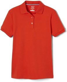 img 3 attached to French Toast Girls' Short Sleeve Interlock Polo Shirt with Picot Collar