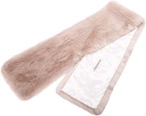 img 1 attached to 👰 KAMA BRIDAL Women Long Faux Fur Shawl: Elegant Bridal Stole for Winter Weddings and Parties