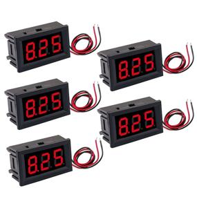 img 4 attached to 🔴 5-Pack Red Mini Digital Voltmeter DC 3V-30V 0.56 Inch Two-Wire LED Panel Digital Voltage Meter by DaFuRui