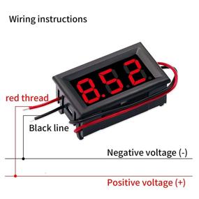 img 3 attached to 🔴 5-Pack Red Mini Digital Voltmeter DC 3V-30V 0.56 Inch Two-Wire LED Panel Digital Voltage Meter by DaFuRui