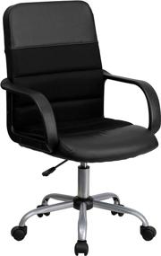 img 3 attached to 🪑 Optimized Search: Flash Furniture Mid-Back Black LeatherSoft and Mesh Swivel Task Office Chair with Armrests